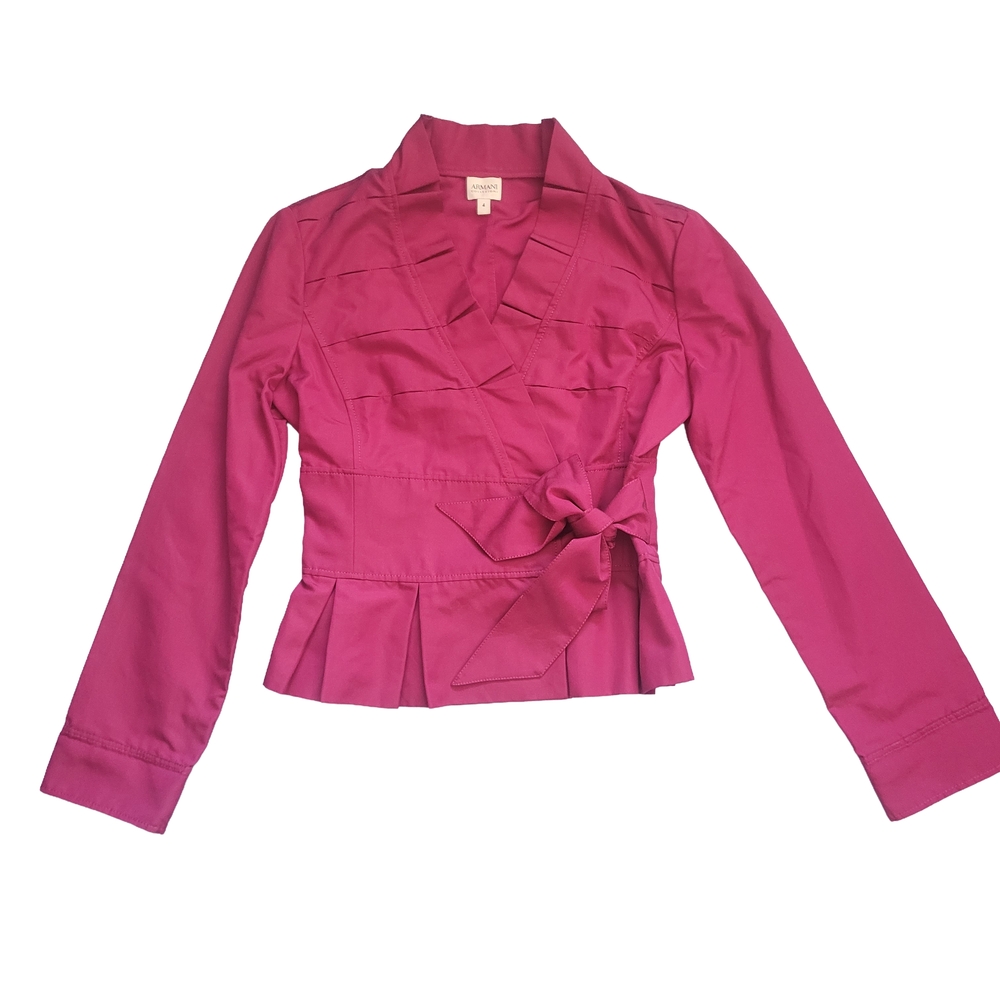 Armani Collezioni Fuchsia Wrap Top with Waist Tie